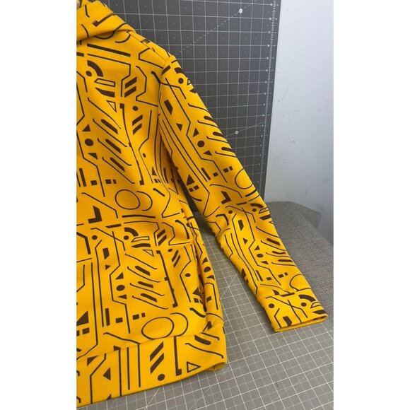 Under Armour Yellow Geometric Circuit?? Pattern Hoodie SZ. Small vg++ - Picture 3 of 9